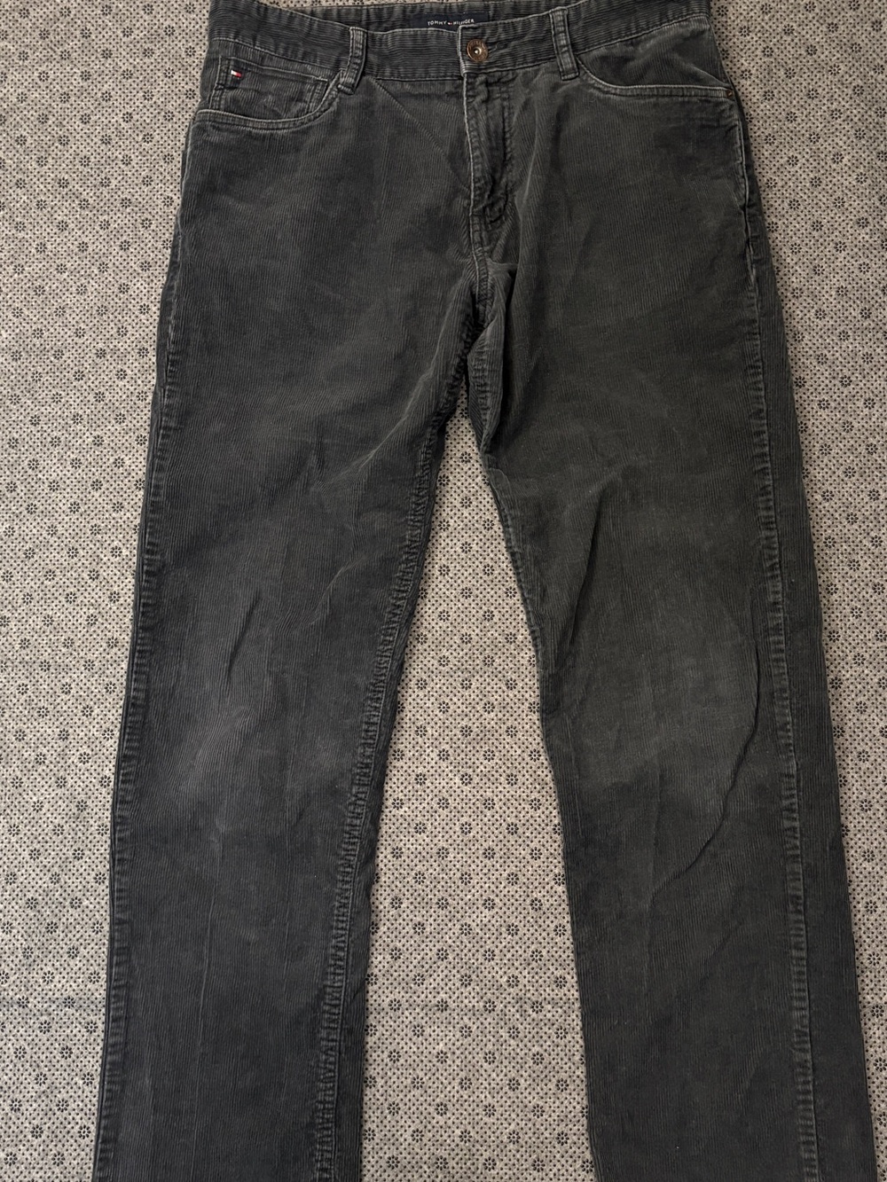Tommy Hilfiger Men’s Charcoal Corduroy Pants 32x32 Straight Leg Y2K